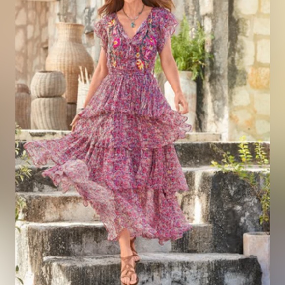 Johnny Was inspired “Emma Embroidered Maxi Dress”. New with tags from Sundance - Picture 1 of 7
